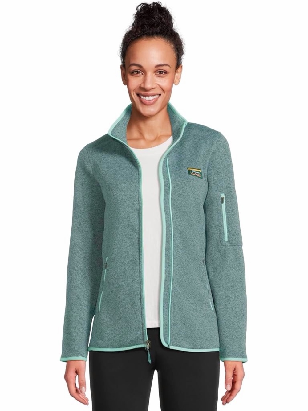 L.L. Bean Sweater Fleece Full Zip Jacket Sage Green